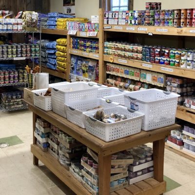 Bagged and canned dog and cat food at Willow Farm pet services in Vermont